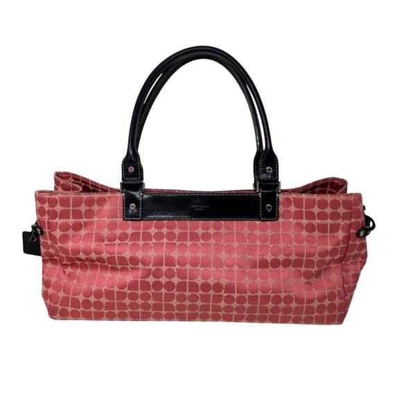 Kate Spade New York Medium Pink Canvas & Leather Satchel Shoulder Bag - Picture 1 of 16